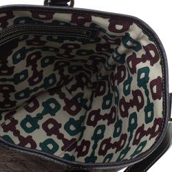 Pre Owned Gucci Brown Suede Small Charmy Tote