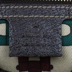 Pre Owned Gucci Brown Suede Small Charmy Tote