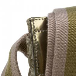 Pre Owned Gucci Gold Monogram Canvas Small Waist Belt Bag