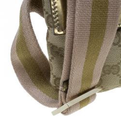 Pre Owned Gucci Gold Monogram Canvas Small Waist Belt Bag
