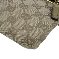 Pre Owned Gucci Gold Monogram Canvas Small Waist Belt Bag