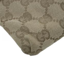 Pre Owned Gucci Gold Monogram Canvas Small Waist Belt Bag