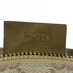 Pre Owned Gucci Gold Monogram Canvas Small Waist Belt Bag