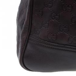 مملوكة مسبقًا حقيبة غوتشي برنسي جلد بني مونوغرامي كبيرة