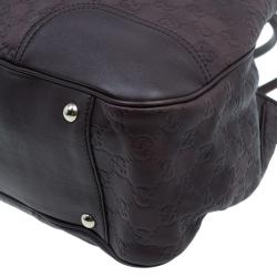 مملوكة مسبقًا حقيبة غوتشي برنسي جلد بني مونوغرامي كبيرة