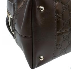 Pre Owned حقيبة غوتشي دوم هارت بت جلد بني ميتاليك غوتشيسيما متوسطة بأيدي علوية