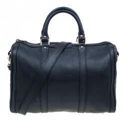 Gucci Black Leather Medium Vintage Web Original Boston