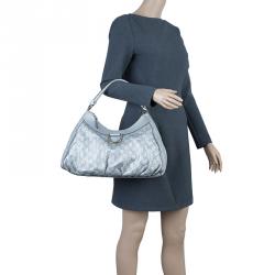 Pre Owned Gucci Silver Guccissima Leather D Ring Large Hobo Bag