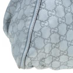 Pre Owned Gucci Silver Guccissima Leather D Ring Large Hobo Bag