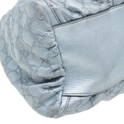 Pre Owned Gucci Silver Guccissima Leather D Ring Large Hobo Bag