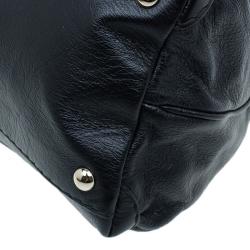 Pre Owned Gucci Black Leather Medium Horsebit Nail Boston Bag