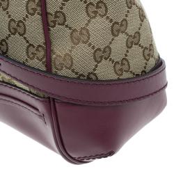 Pre Owned Gucci Purple Monogram Leather/Canvas Medium Mayfair Bow Top Handle Bag