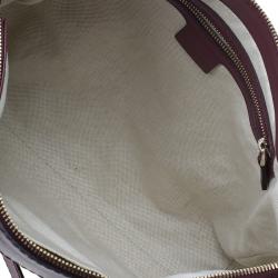 Pre Owned Gucci Purple Monogram Leather/Canvas Medium Mayfair Bow Top Handle Bag
