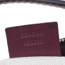 Pre Owned Gucci Purple Monogram Leather/Canvas Medium Mayfair Bow Top Handle Bag