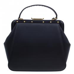 مملوكة مسبقًا Gucci Black Leather Large Limited Edition Lady Stirrup Top Handle Tote Bag