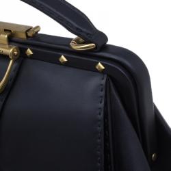 مملوكة مسبقًا Gucci Black Leather Large Limited Edition Lady Stirrup Top Handle Tote Bag