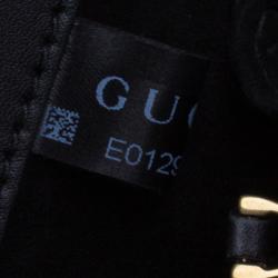 مملوكة مسبقًا Gucci Black Leather Large Limited Edition Lady Stirrup Top Handle Tote Bag