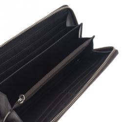 Pre Owned Gucci Beige Guccissima Supreme Canvas Zip Around Wallet