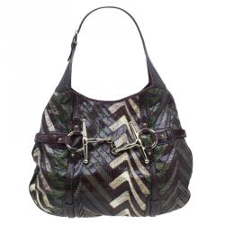 Pre Owned حقيبة يد هوبو غوتشي الذكرى السنوية 85 نسخة محدودة جلد ثعبان متعددة الألوان