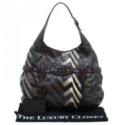 Pre Owned حقيبة يد هوبو غوتشي الذكرى السنوية 85 نسخة محدودة جلد ثعبان متعددة الألوان