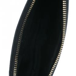 Pre Owned Gucci Black Guccissima Leather Wristlet Pochette