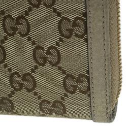 Pre Owned محفظة غوتشي كونتينيتال كانفاس GG بيج وجلد بشراشيب بسحاب محيط 