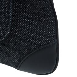 مملوكة مسبقًا Gucci Black Canvas GG Jackie baguette bag