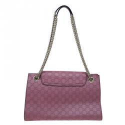 مملوكة مسبقًا Gucci Pink Guccissima Leather Large Emily Chain Shoulder Bag