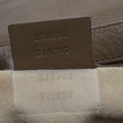 Pre Owned Gucci Brown Pebbled Leather Medium 1973 Bucharest Chain Shoulder Bag