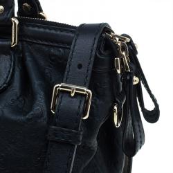 Pre Owned Gucci Black Guccissima Leather Medium Sukey Top Handle Bag