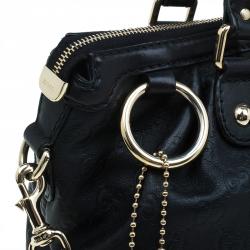 Pre Owned Gucci Black Guccissima Leather Medium Sukey Top Handle Bag