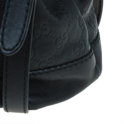 Pre Owned Gucci Black Guccissima Leather Medium Sukey Top Handle Bag