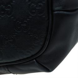 Pre Owned Gucci Black Guccissima Leather Medium Sukey Top Handle Bag