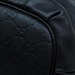 Pre Owned Gucci Black Guccissima Leather Medium Sukey Top Handle Bag