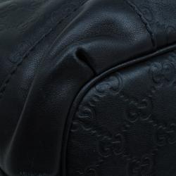 Pre Owned Gucci Black Guccissima Leather Medium Sukey Top Handle Bag