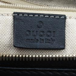 Pre Owned Gucci Black Guccissima Leather Medium Sukey Top Handle Bag