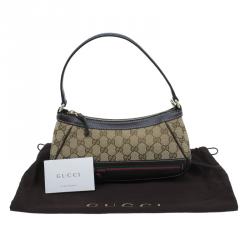 Pre Owned Gucci Beige/Brown GG Canvas Small Mayfair Bow Shoulder Bag