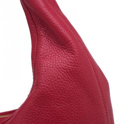 مملوكة مسبقًا حقيبة يد هوبو غوتشي سوهو جلد عجل حصوي حمراء 