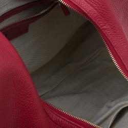 مملوكة مسبقًا حقيبة يد هوبو غوتشي سوهو جلد عجل حصوي حمراء 