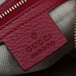 مملوكة مسبقًا حقيبة يد هوبو غوتشي سوهو جلد عجل حصوي حمراء 