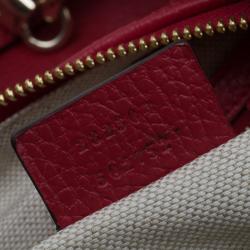 مملوكة مسبقًا حقيبة يد هوبو غوتشي سوهو جلد عجل حصوي حمراء 