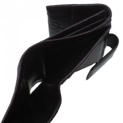 Pre Owned Gucci Brown Monogram Leather Compact Wallet