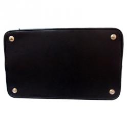 مملوكة مسبقًا حقيبة يد بوسطن غوتشي ويب جلد عجل سوداء