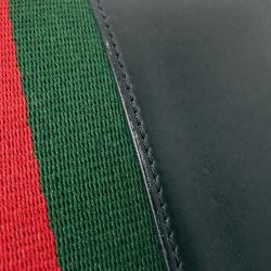 مملوكة مسبقًا حقيبة يد بوسطن غوتشي ويب جلد عجل سوداء