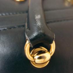 مملوكة مسبقًا حقيبة يد بوسطن غوتشي ويب جلد عجل سوداء