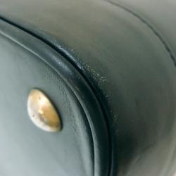 مملوكة مسبقًا حقيبة يد بوسطن غوتشي ويب جلد عجل سوداء