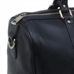 مملوكة مسبقًا Gucci Black Leather Medium Vintage Web Boston Bag
