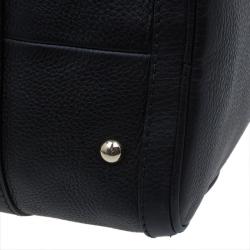 مملوكة مسبقًا Gucci Black Leather Medium Vintage Web Boston Bag