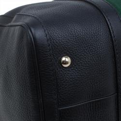 مملوكة مسبقًا Gucci Black Leather Medium Vintage Web Boston Bag