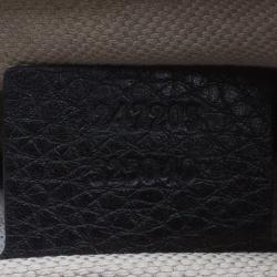 مملوكة مسبقًا Gucci Black Leather Medium Vintage Web Boston Bag